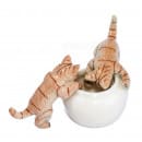 Gaver til kattevenner Miniature katte med skål Miniature katte med skål