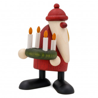 Julemand med adventskrans 9 cm Julemand med adventskrans 9 cm