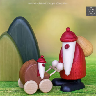 Julemand med barnevogn 9 cm Julemand med barnevogn 9 cm