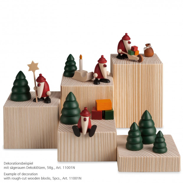 Julepynt i træ Björn Köhler miniature julemand sæt 5 Björn Köhler miniature julemand sæt 5