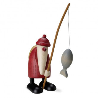 Julemand med fiskestang 9/17 cm Julemand med fiskestang 9/17 cm