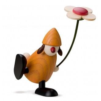 Lykkebringer Sophie dansende med blomst - gul 11 cm Lykkebringer Sophie dansende med blomst - gul 11 cm