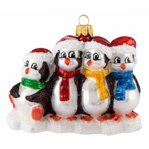 Juletræspynt - Pingviner på isflage