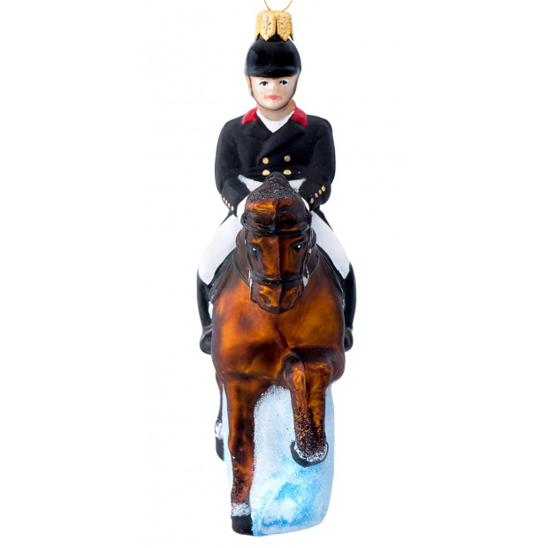 julekugle dressurhest med rytter Dressurhest julekugle 12 cm