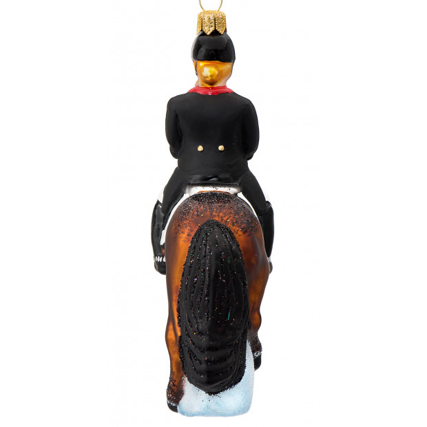 julekugle dressurhest med rytter Dressurhest julekugle 12 cm