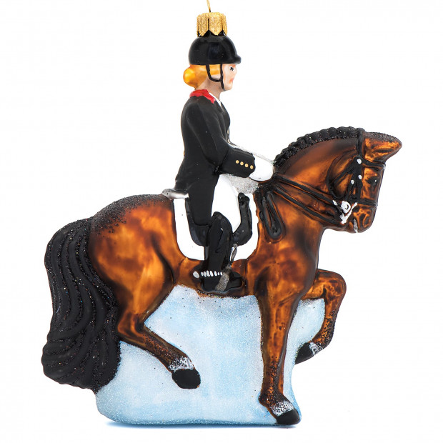 julekugle dressurhest med rytter Dressurhest julekugle 12 cm