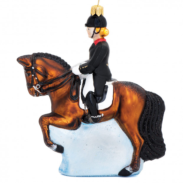 julekugle dressurhest med rytter Dressurhest julekugle 12 cm