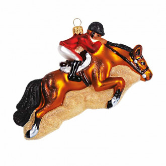 Brun springhest med rytter 12,5 cm Brun springhest med rytter 12,5 cm