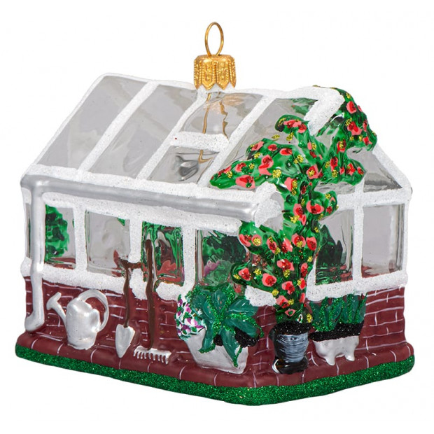 Drivhus i glas til juletræet