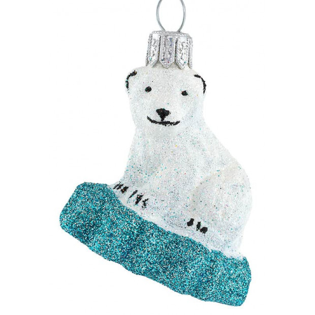 Juletræspynt - Isbjørn på isflage