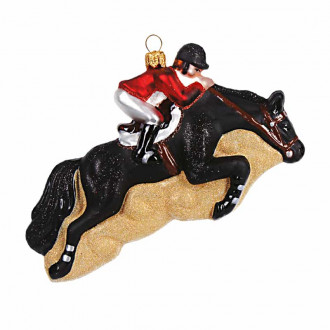 Sort springhest med rytter 12,5 cm Sort springhest med rytter 12,5 cm