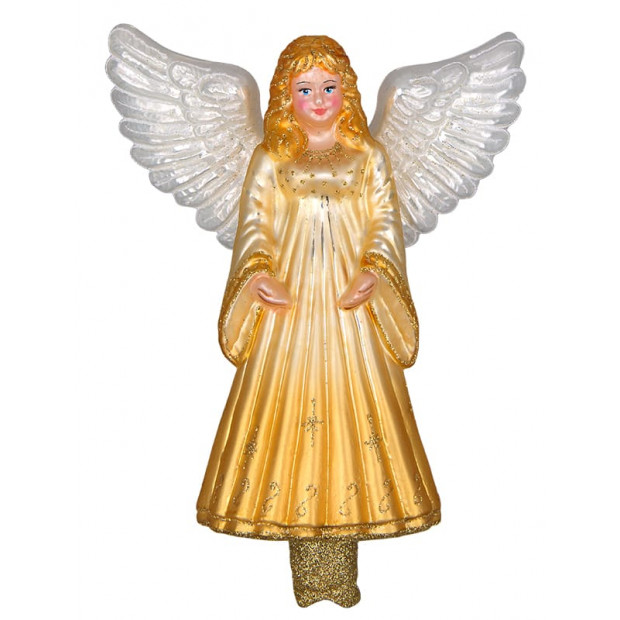 2. sortering - Top engel til juletræet guld