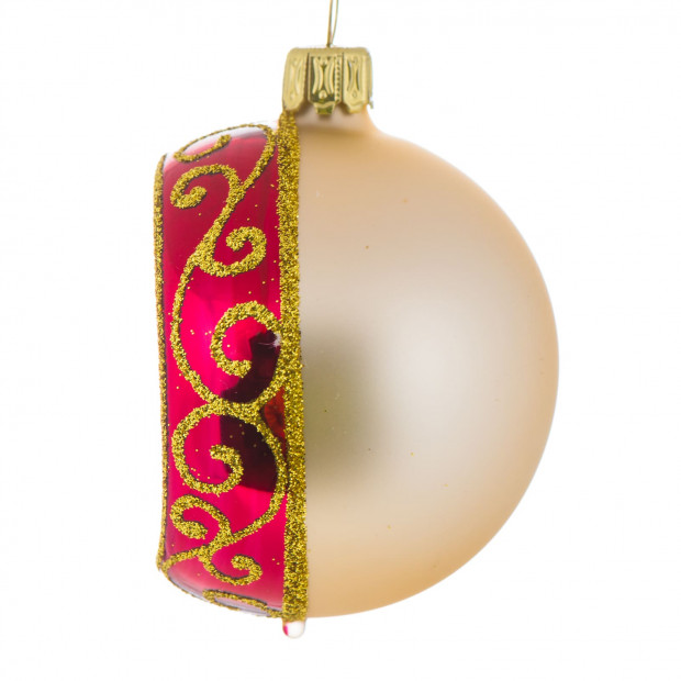 Matguld julekugle med stor reflektor Matguld julekugle med stor reflektor