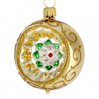 Blank guld julekugle med reflektor 6 cm Blank guld julekugle med reflektor 6 cm