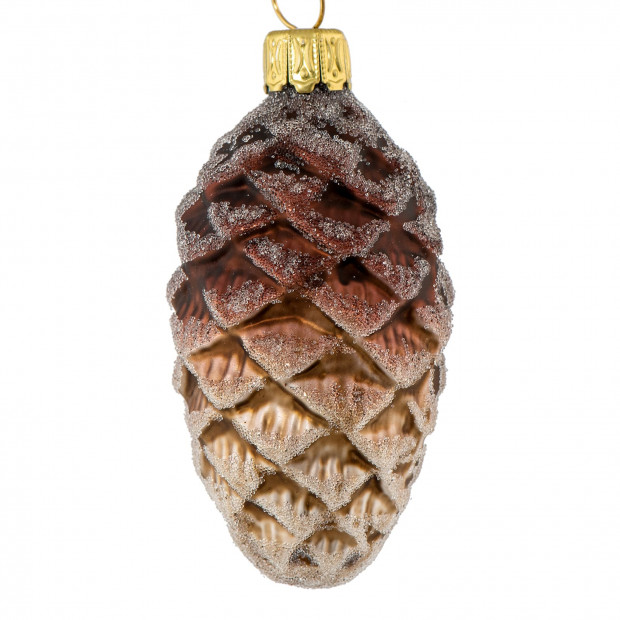 Juletræspynt Grankogle julekugle 6 cm i mundblæst glas Grankogle julekugle 6 cm