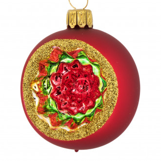 Matrød julekugle med reflektor 5 cm Matrød julekugle med reflektor 5 cm