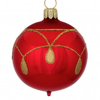 Rød julekugle med rød reflektor 6 cm Rød julekugle med rød reflektor 6 cm