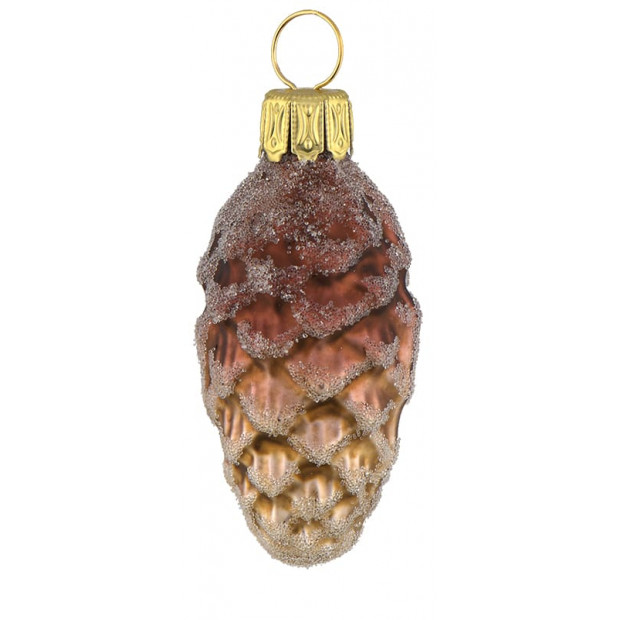 Juletræspynt Grankogle julekugle 4 cm i mundblæst glas Grankogle julekugle 4,5