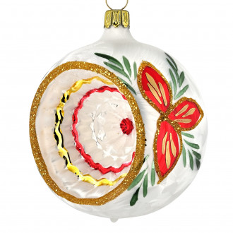 Hvid jul stor reflektor julekugle - 8 cm Hvid jul stor reflektor julekugle - 8 cm
