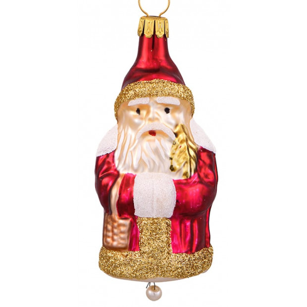 Gammeldags Juleklokke designet som en julemand med indbygget juleklokke.