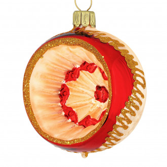 Rød Jul reflektor julekugle 6 cm