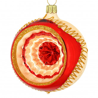 Rød Jul reflektor julekugle 8 cm