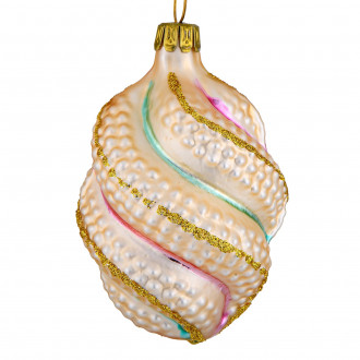 Romantisk swirl julekugle 6 cm Romantisk swirl julekugle 6 cm