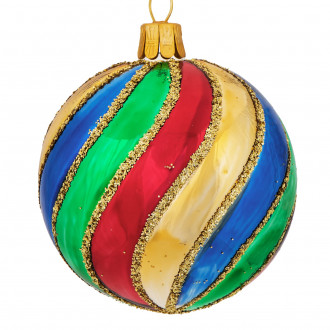 Harlekin swirl julekugle 6 cm Harlekin swirl julekugle 6 cm