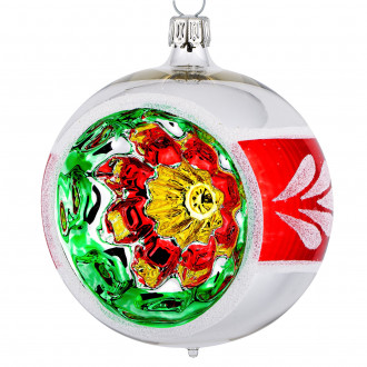 Stor reflektor julekugle blomst 8 cm Stor reflektor julekugle blomst 8 cm