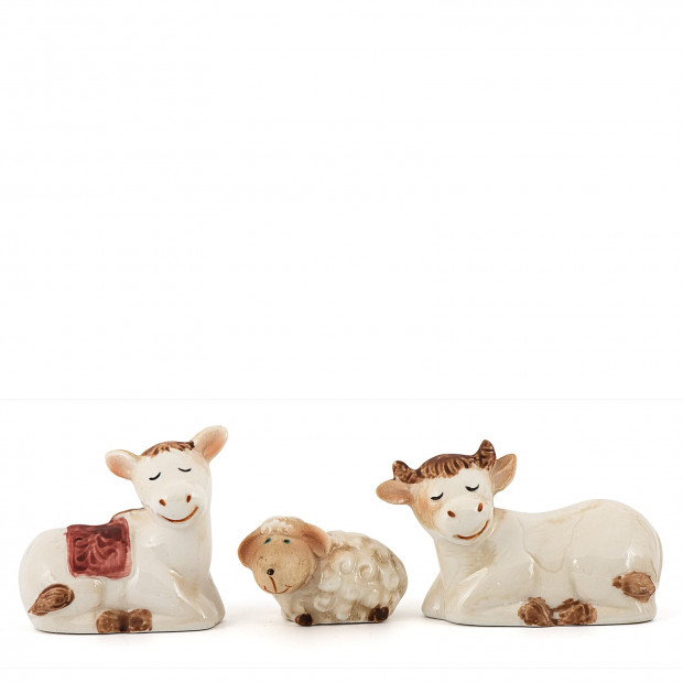 Porcelæns krybbespil med lille stald Porcelæns krybbespil med lille stald