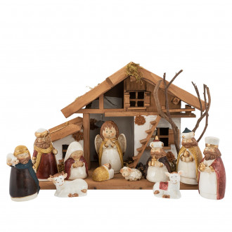 Porcelæns krybbespil med stor stald